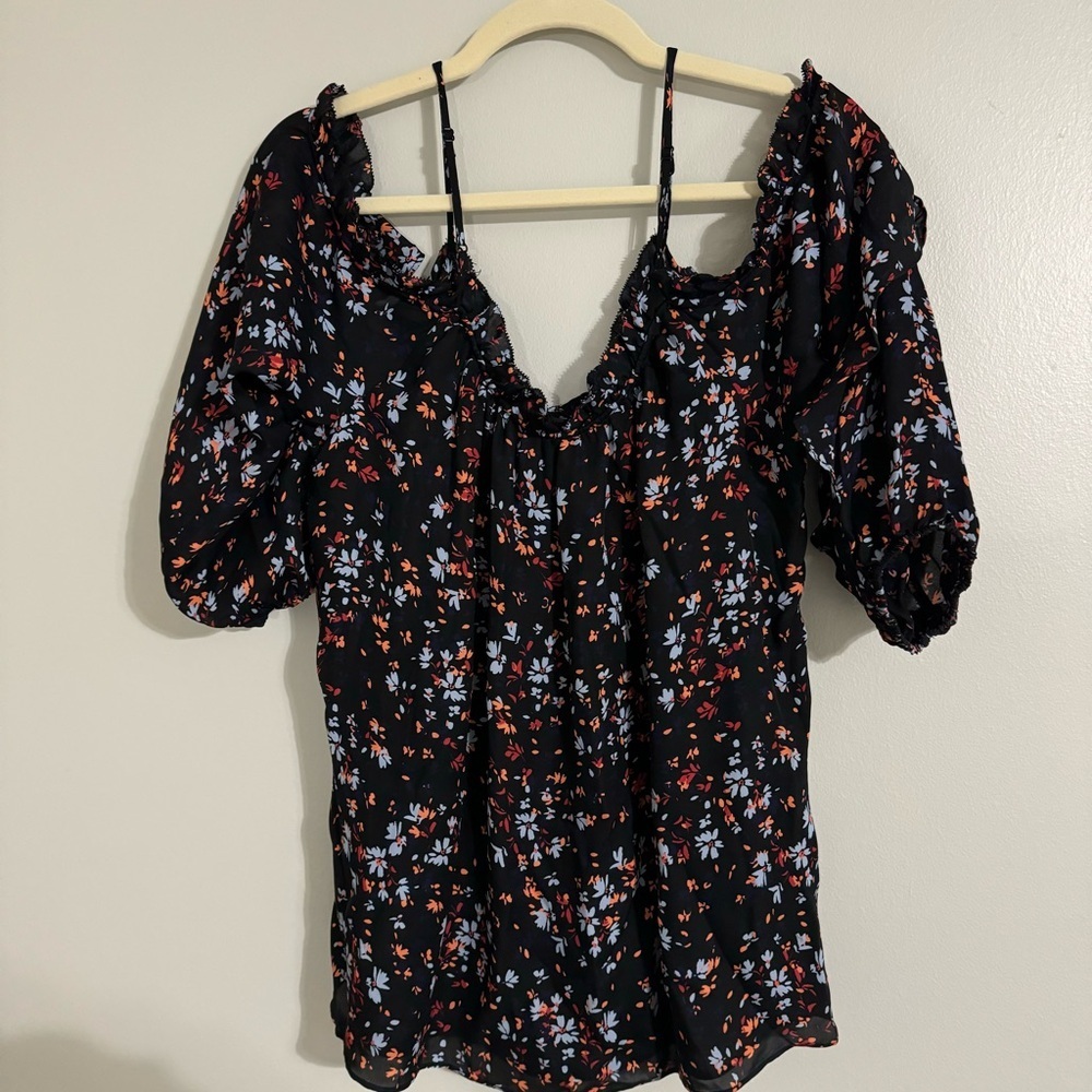 Parker Floral Silk 3/4 sleeve blouse - Picture 3 of 4